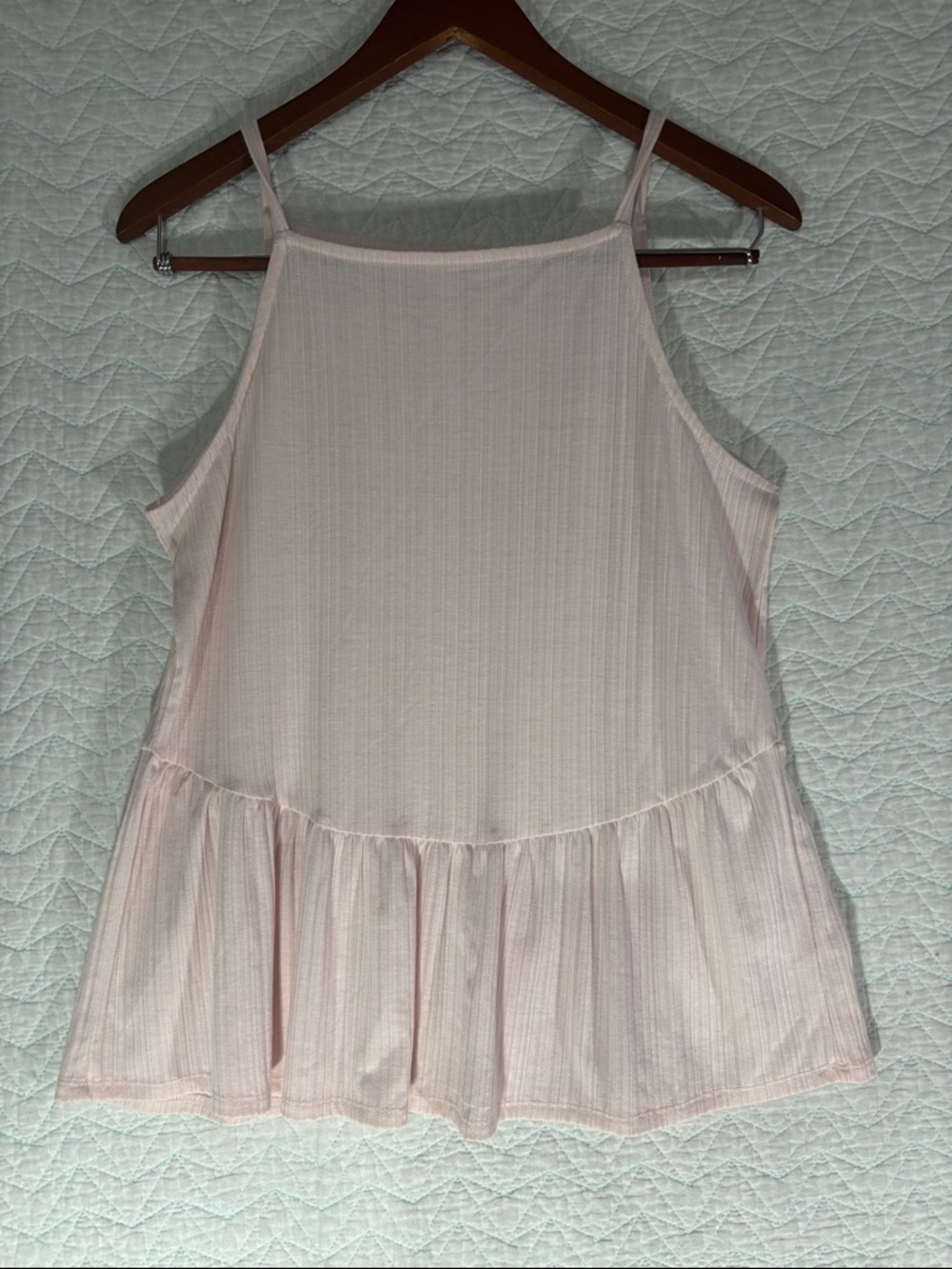 Maurices Blush Pink Ruffle-Hem Ribbed Camisole